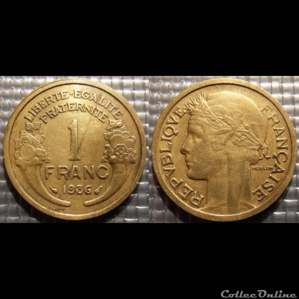 Hc 1 franc Morlon 1936 23mm 4g monnaie france moderne hc 1 franc morlon 1936 23mm 4g