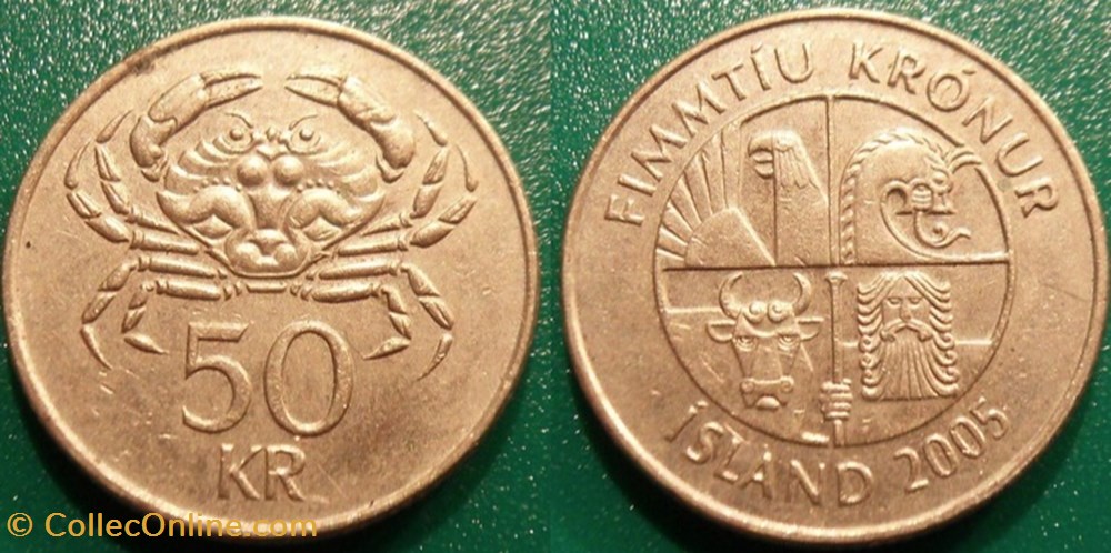 50 Kronur 2005 monnaie monde islande 50 kronur 2005