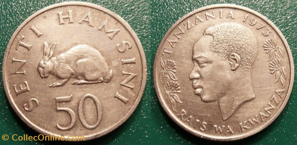 50 Senti 1973 monnaie monde tanzanie 50 senti 1973