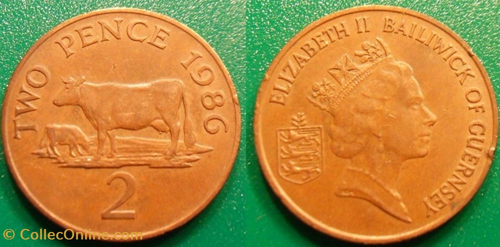 monnaie monde ile de guernesey 2 pence 1986