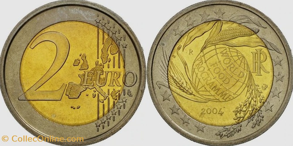 2 Euros Programme alimentaire mondial monnaies monde italie 2 euros programme alimentaire mondial