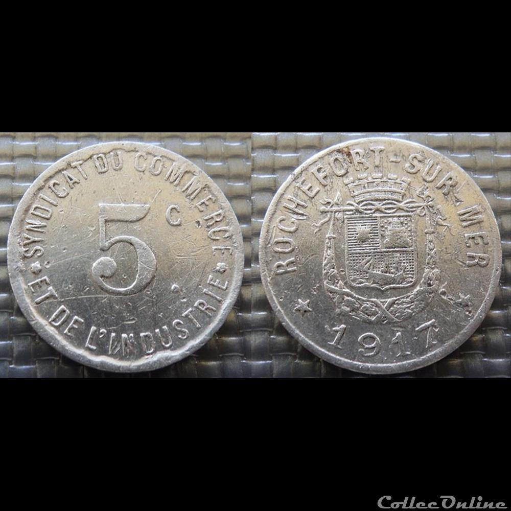 p- MN Rochefort sur Mer 5 C. 1917 Al Elie:10.1 monnaies paranumismatique jetons poids p mn rochefort sur mer 5 c 1917 al elie 10 1