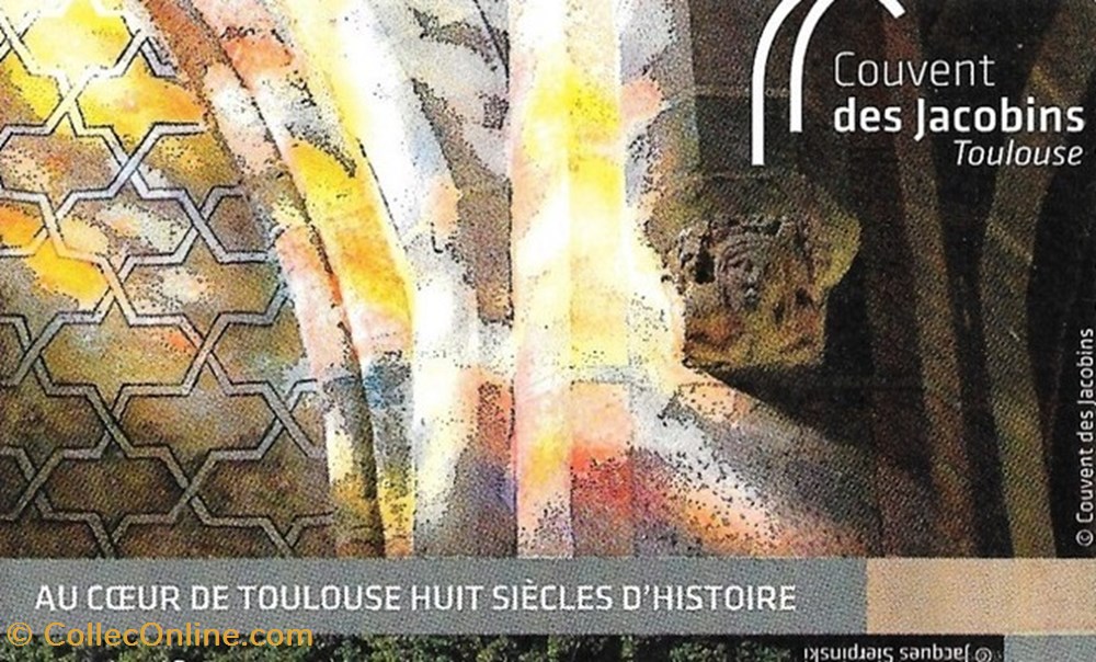 Toulouse - Couvent des Jacobins documents anciens tickets entree toulouse couvent des jacobins