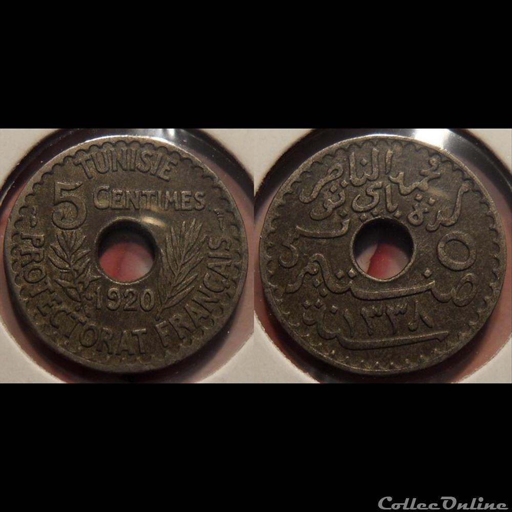 Tunisie 5 Centimes 1920 grand module monnaie france colony tunisie 5 centimes 1920 grand module