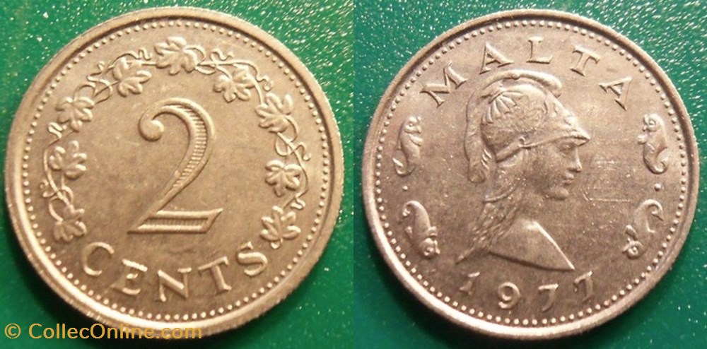 monnaie monde malte 2 cents 1977