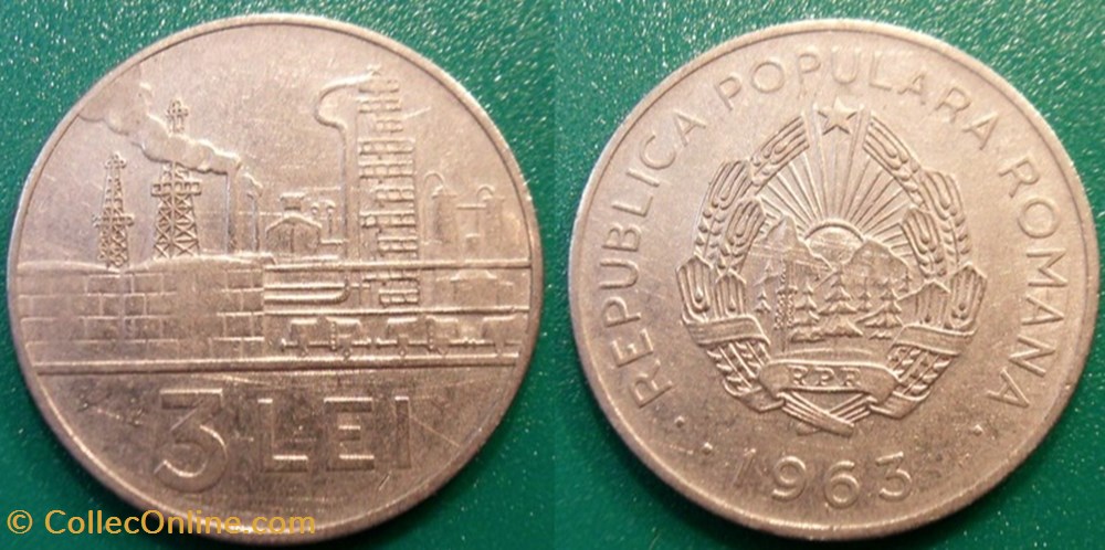 3 Lei 1963 monnaie monde roumanie 3 lei 1963