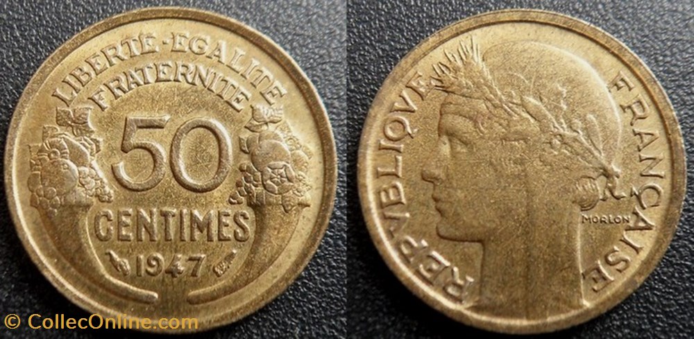 Gc 50 centimes Morlon 1947 Gouvernement provisoire République Française (26/08/1944-16/01/1947) monnaies monde france gc 50 centimes morlon 1947 gouvernement provisoire republique francaise 26 08 1944 16 01 1947