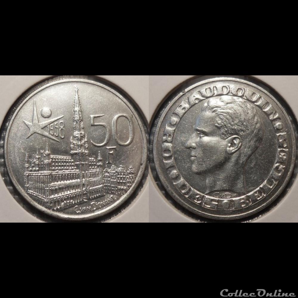 Belgique 50 Franc 1958 Des Belges monnaie monde colony belgique 50 franc 1958 des belges