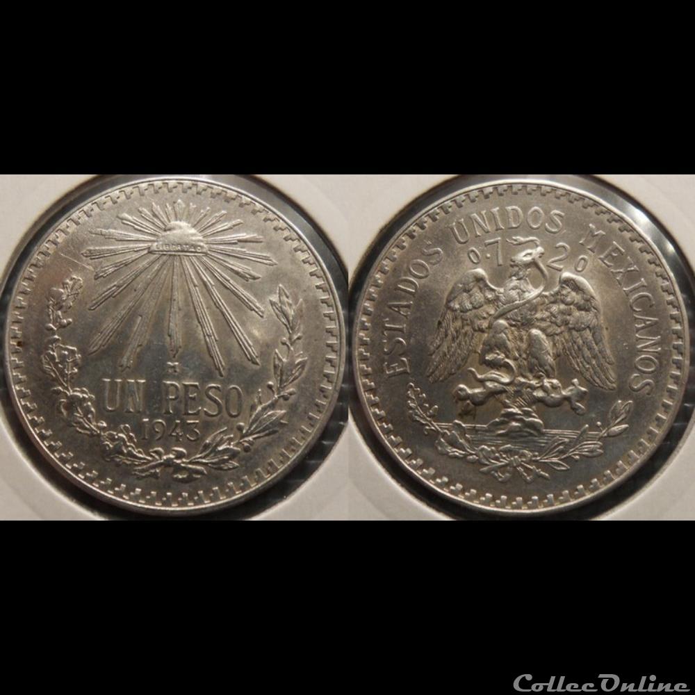 monnaie france moderne mexique 1 peso 1943