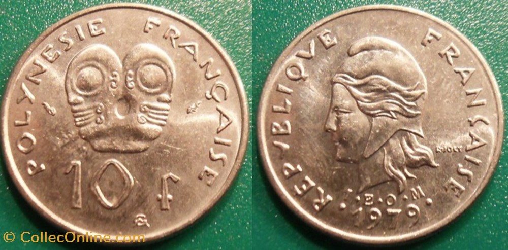 monnaies france colonies polynesie francaise 10 francs i e o m 1979