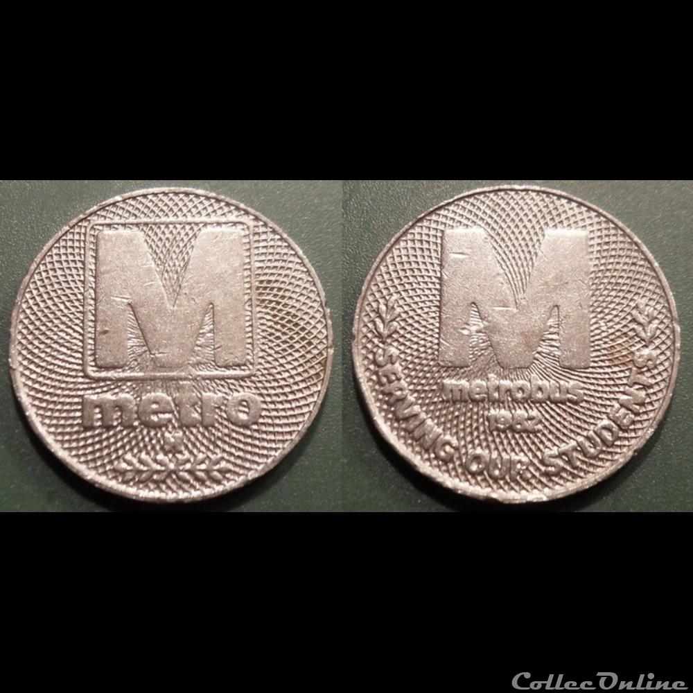 e- J etr USA Métrobus monnaie jeton mereaux e j etr usa metrobus