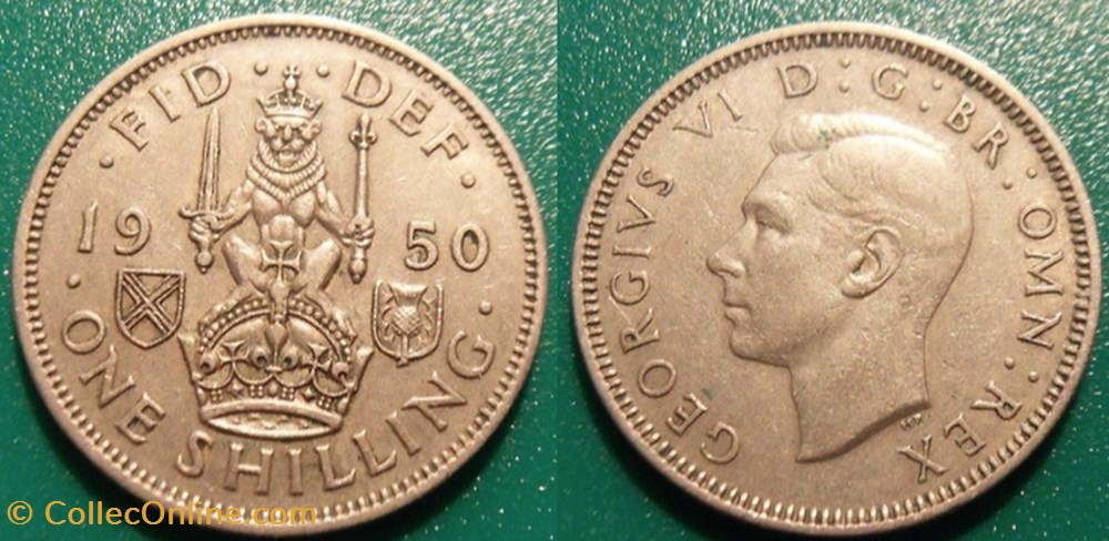 1 Shilling 1950 Cimier de l'Ecosse monnaie monde royaume uni 1 shilling 1950 cimier de ecosse