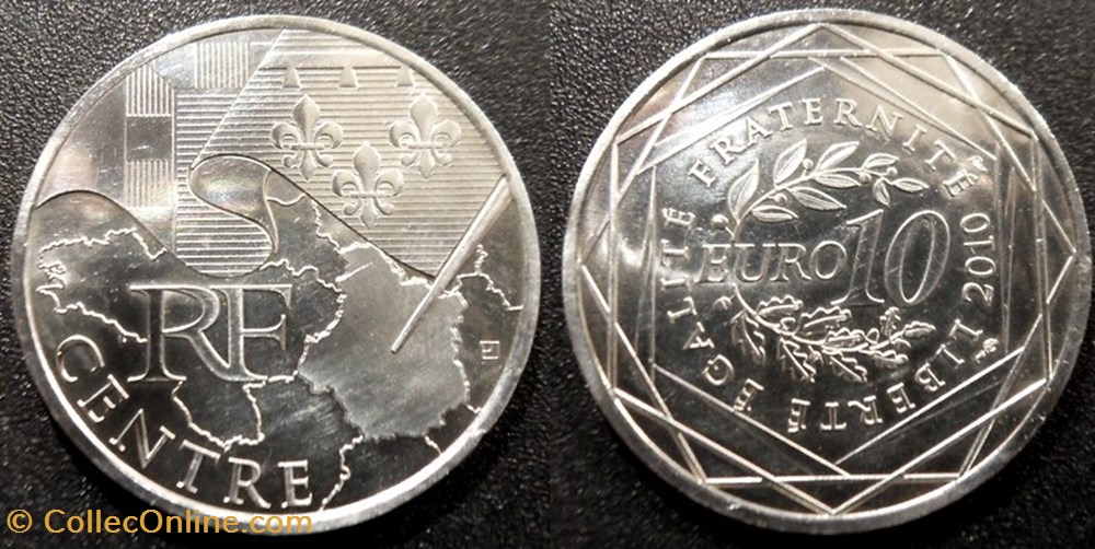 10 Euros des Régions 2010 1er type CENTRE monnaies monde france 10 euros des regions 2010 1er type centre