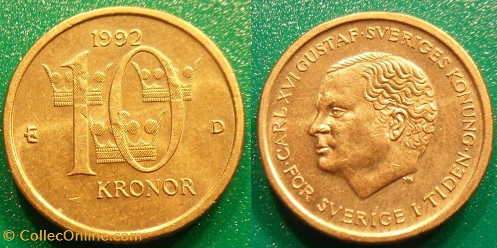 monnaie monde suede 10 kronor 1992