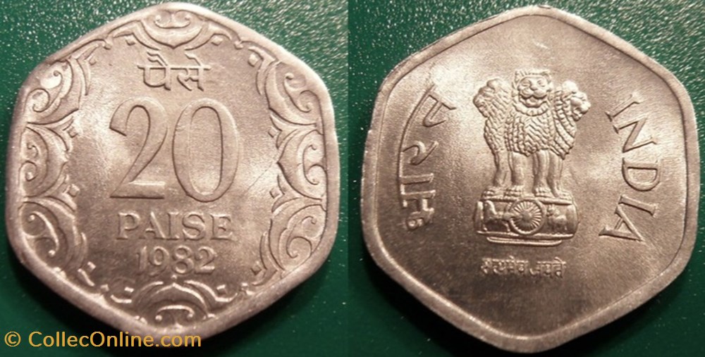20 Paises 1982 monnaie monde inde 20 paises 1982