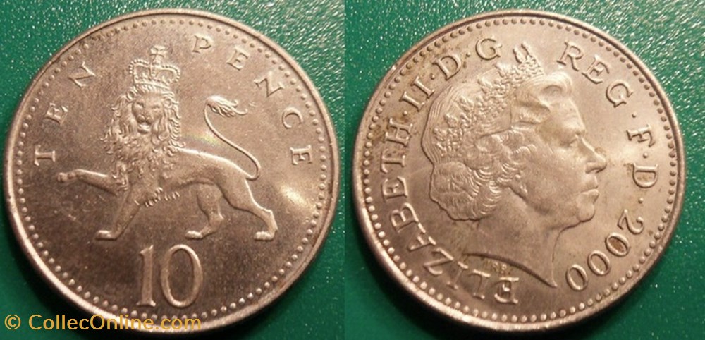 10 Pence 2000 monnaie monde royaume uni 10 pence 2000