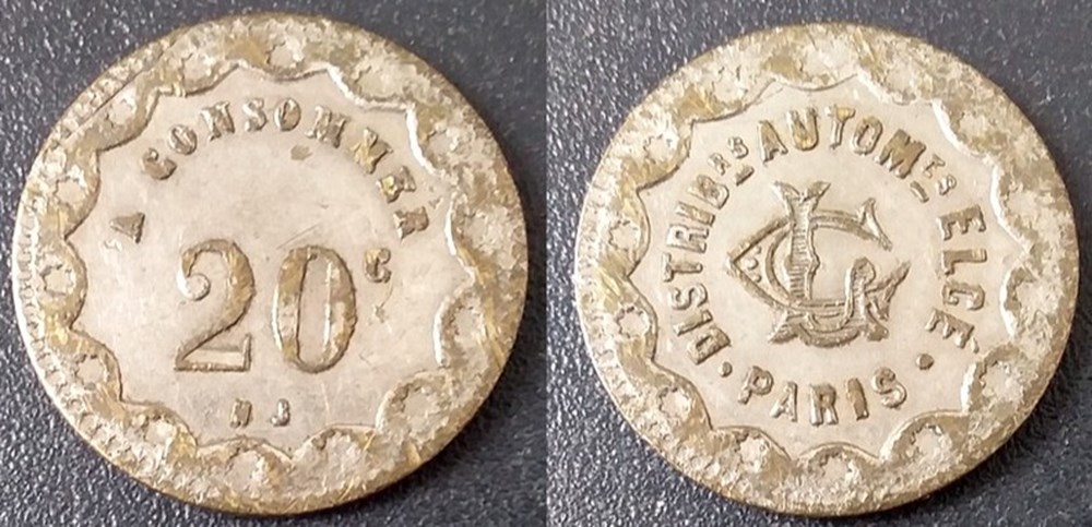 monnaies paranumismatique jetons poids f jeton a consommer 20c distributeurs automatiques elce paris