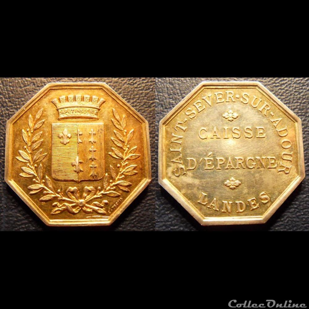 b- jeton Landes Saint Sever sur Adour Caisse d'épargne monnaie mereaux b jeton landes saint sever sur adour caisse epargne