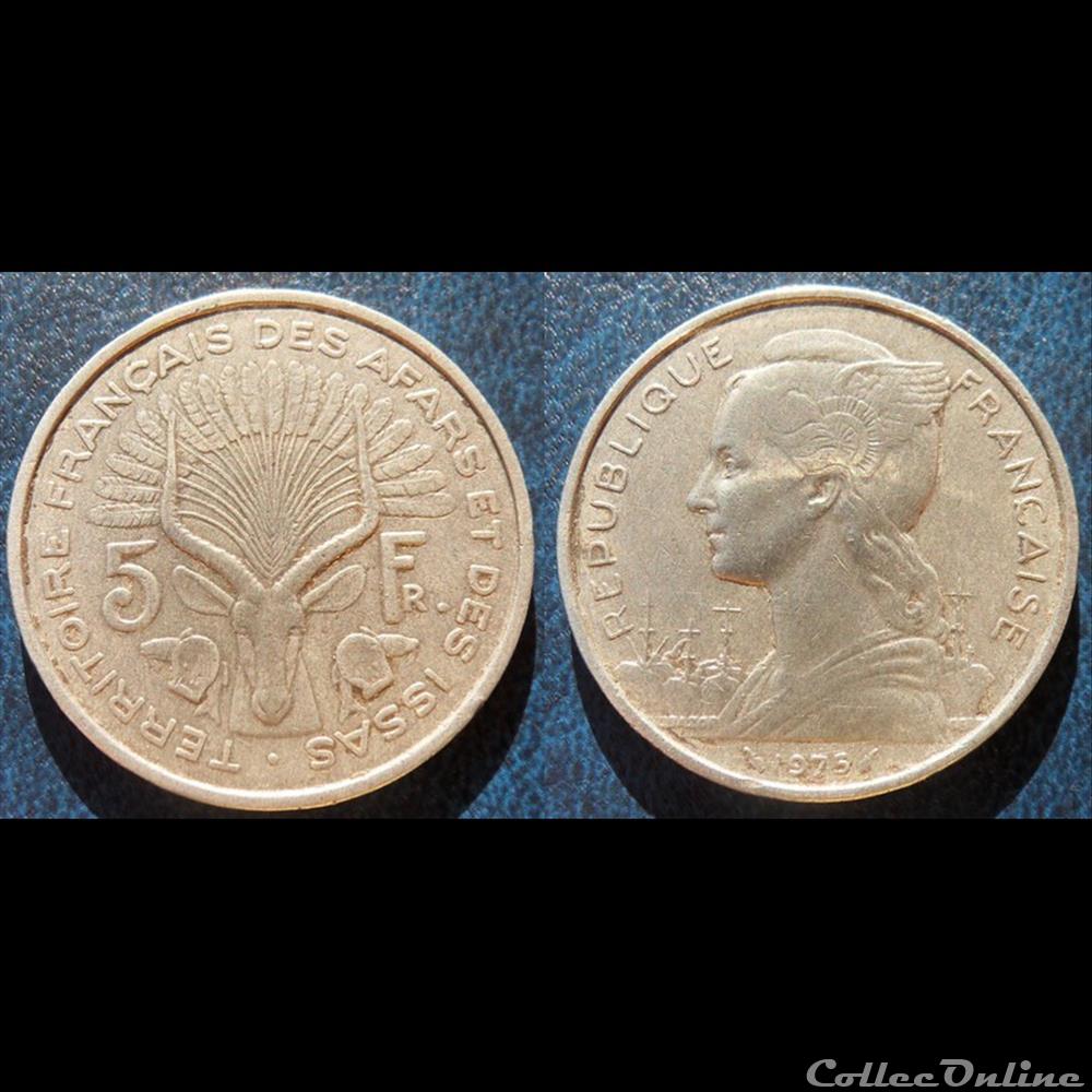 Djibouti - Territoire Français des Afars et des Issas 5 Francs 1975 monnaie france colony djibouti territoire francais des afars et des issas 5 francs 1975