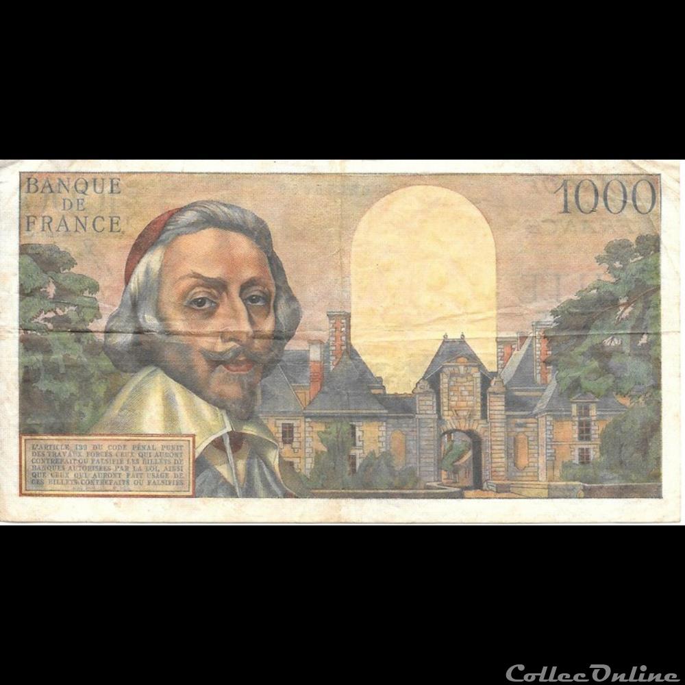 billet france banque de xxe 1000 francs richelieu