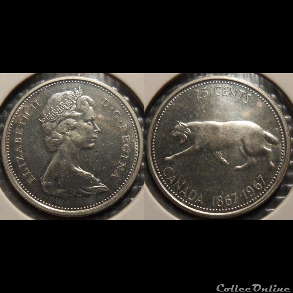Canada 25 Cents 1967 Centenaire de la Confédération monnaies monde canada 25 cents 1967 centenaire de la confederation