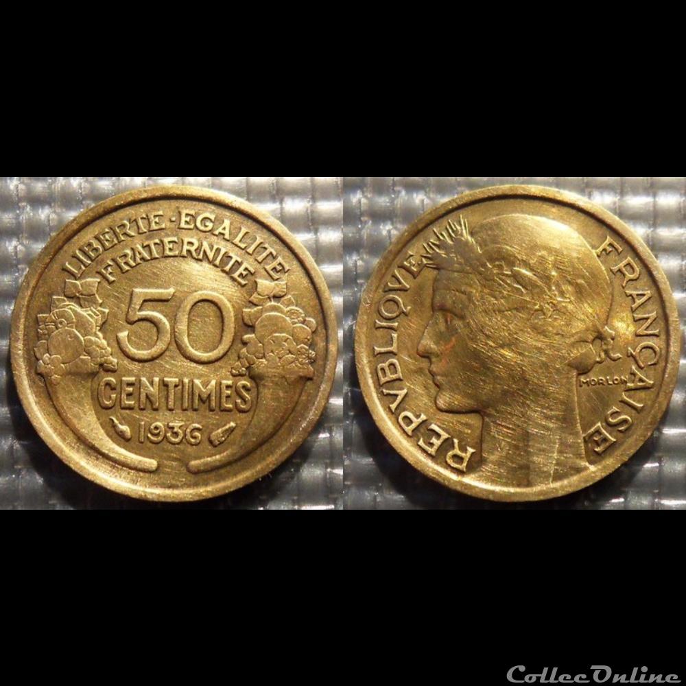 Gc 50 centimes Morlon 1936 18mm 2g monnaie france moderne gc 50 centimes morlon 1936 18mm 2g