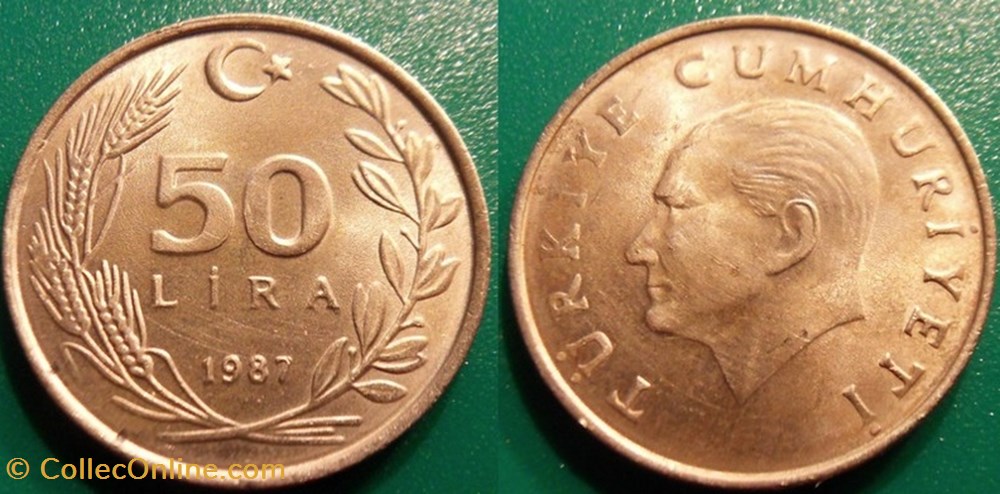 50 Lira 1987 monnaie monde turquie 50 lira 1987