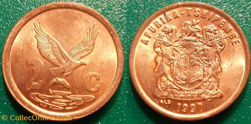 monnaie monde afrique du sud 2 cents 1997