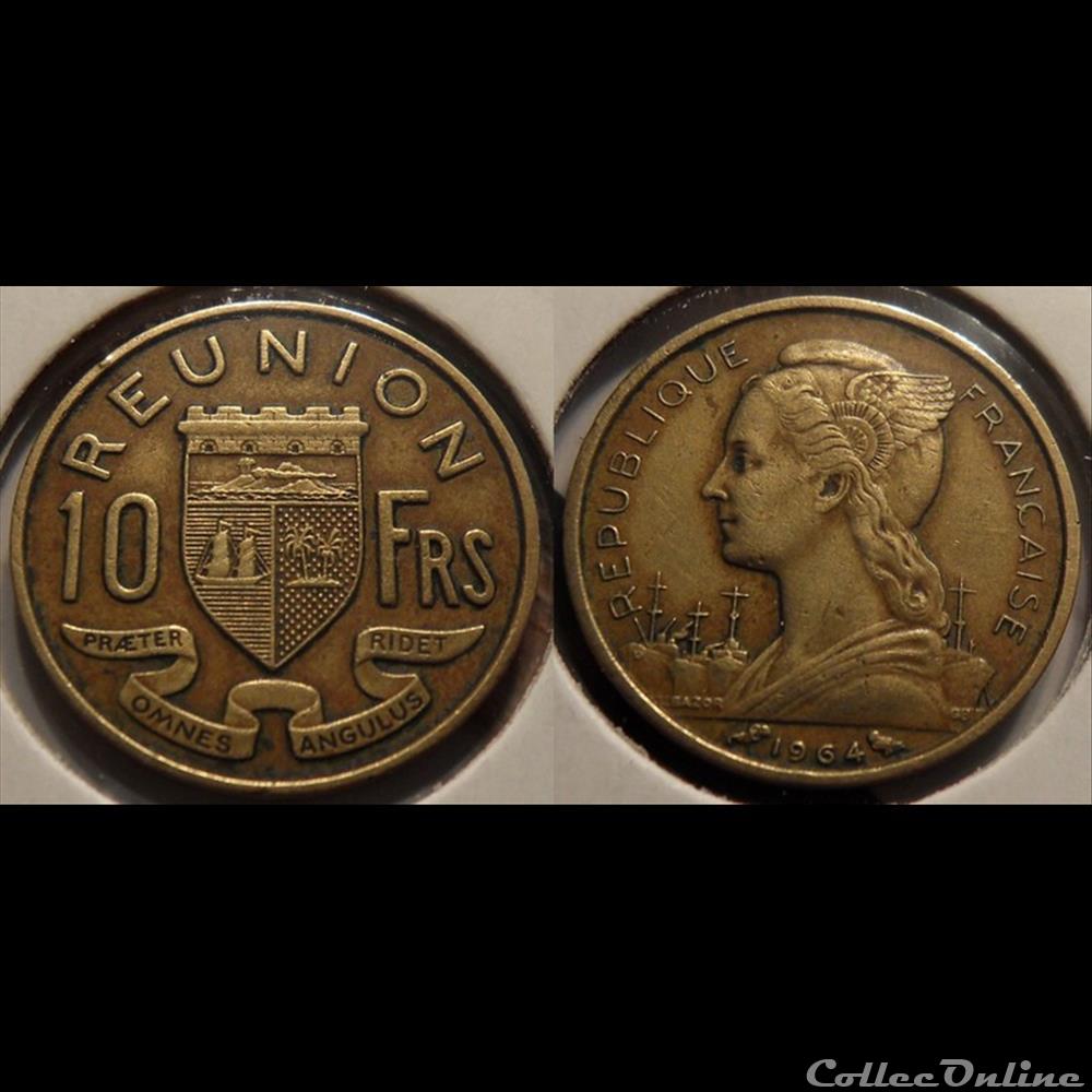 Réunion (Ile de la) 10 Francs République Française 1964 chouette monnaie france colony reunion ile de la 10 francs republique francaise 1964 chouette