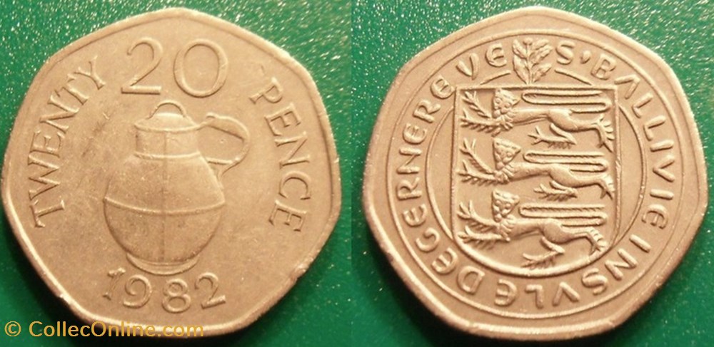monnaie monde ile de guernesey 20 pence 1982