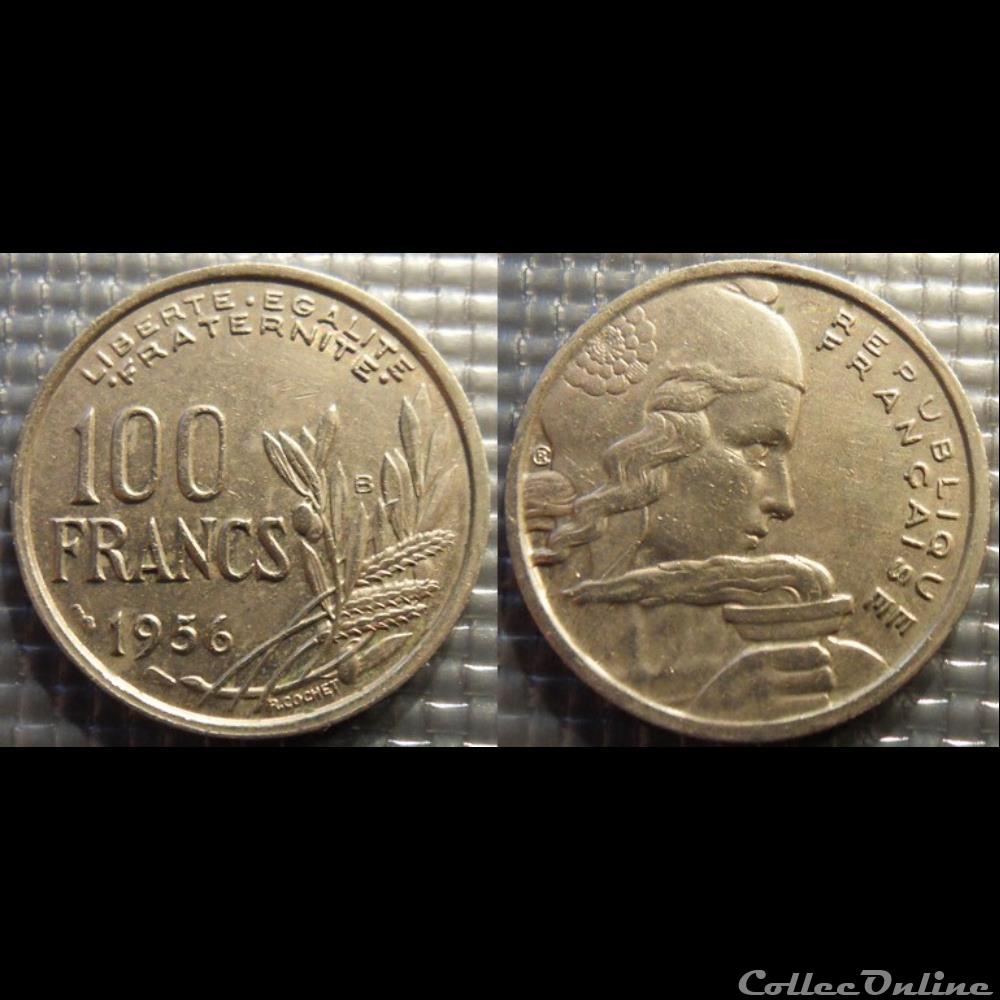 Oa 100 francs Cochet 1956 B 24mm 6g monnaie france moderne oa 100 francs cochet 1956 b 24mm 6g