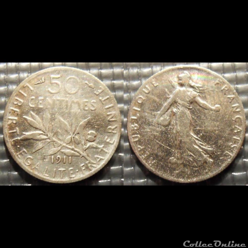 Ga 50 centimes Semeuse 1911 18mm 2.5g monnaie france moderne ga 50 centimes semeuse 1911 18mm 2 5g