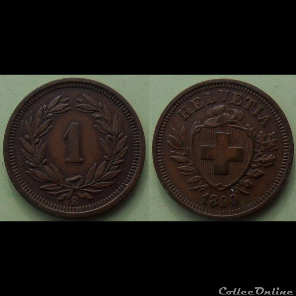 Suisse 1 rappen 1890 monnaie monde moderne suisse 1 rappen 1890