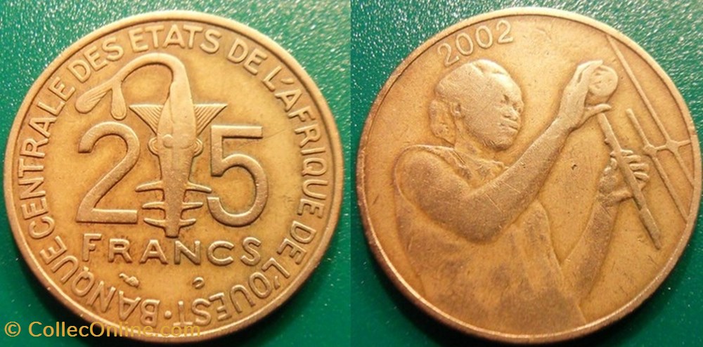 monnaie 25 francs 2002