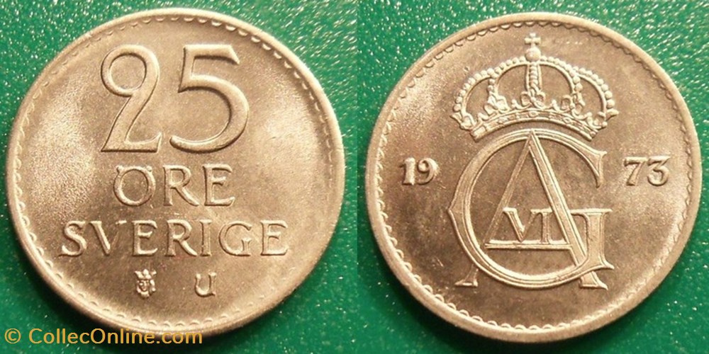 25 Ore 1973 monnaie monde suede 25 ore 1973
