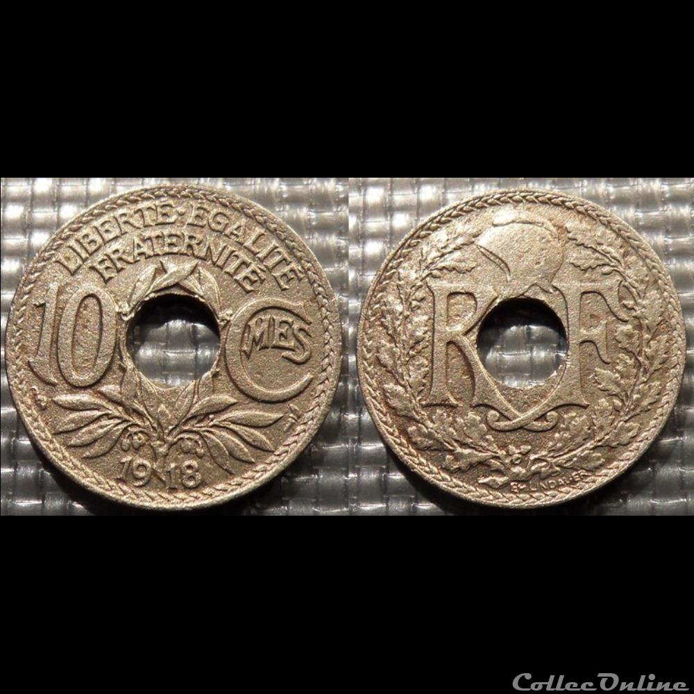 Dc 10 centimes EM Lindauer 1918 21mm 4g monnaie france moderne dc 10 centimes em lindauer 1918 21mm 4g