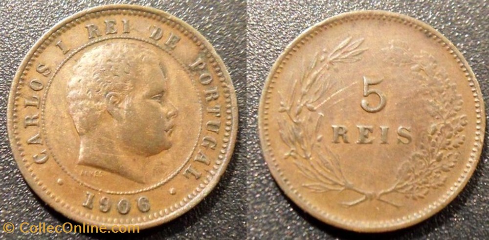 monnaies monde portugal 5 reis 1906