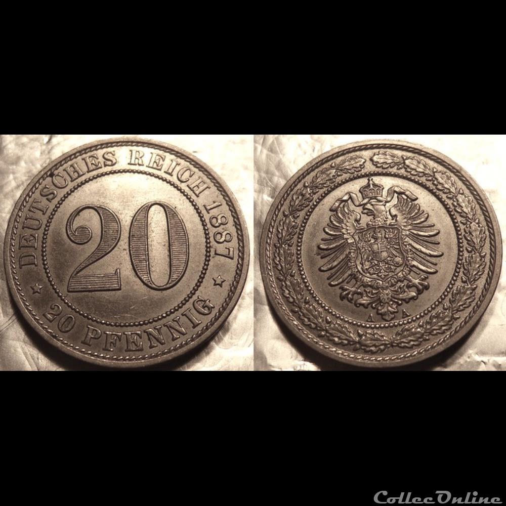 Allemagne German Empire 20 Pfennig 1887 monnaie monde moderne allemagne german empire 20 pfennig 1887