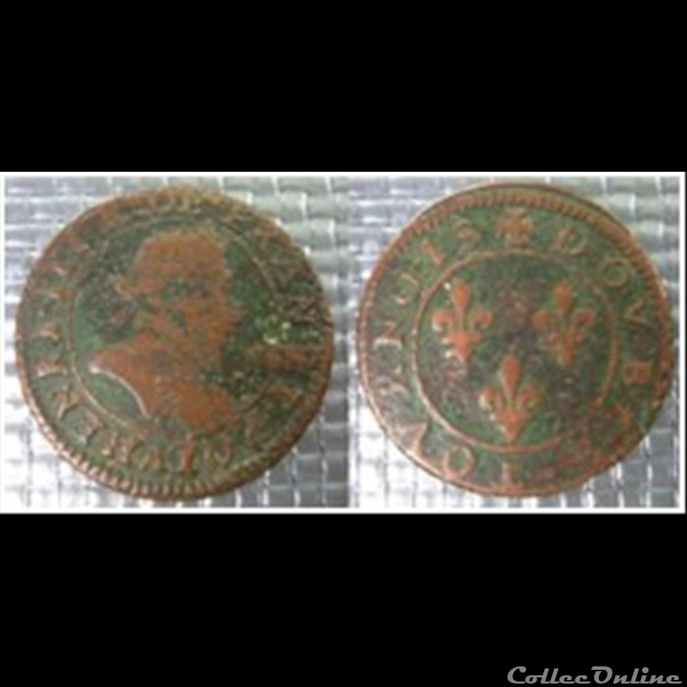 E2 Henri III Double Tournois non daté Paris monnaie france royale e2 henri iii double tournois non date paris