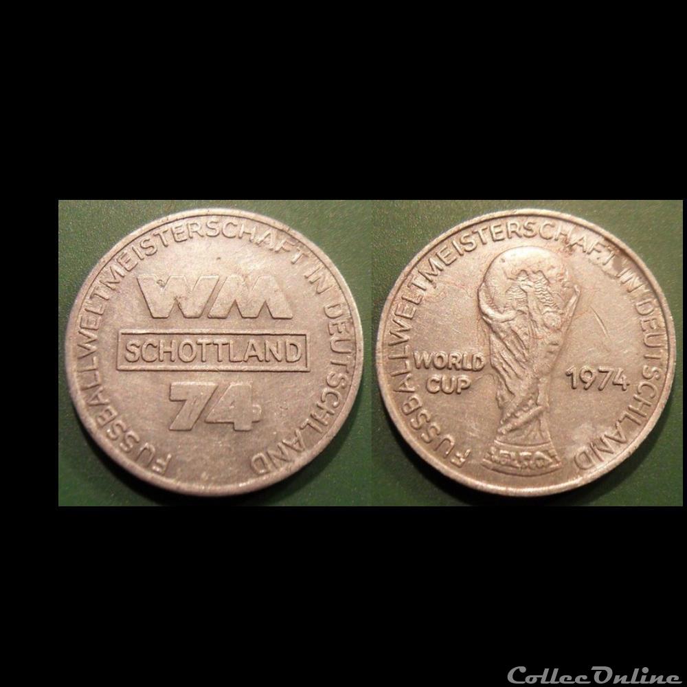 e- J etr Ecosse Coupe du monde 1974 en Allemagne monnaie jeton mereaux e j etr ecosse coupe du monde 1974 en allemagne