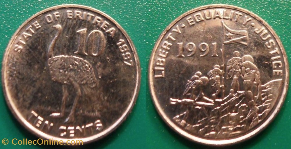 10 cents 1997 monnaie monde erythree 10 cents 1997