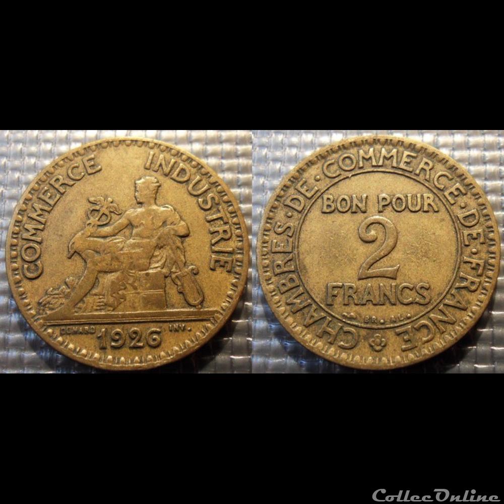 Jb 2 francs Domard 1926 27mm 8g monnaie france moderne jb 2 francs domard 1926 27mm 8g