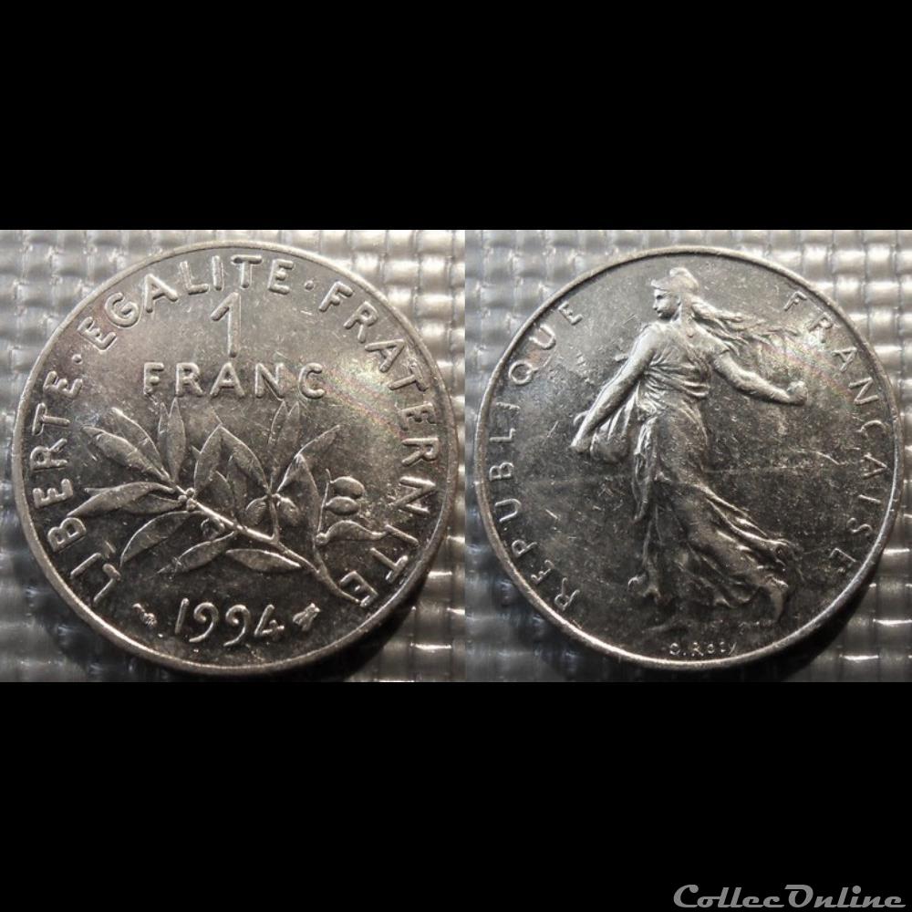 Hg 1 franc semeuse 1994 24mm 6g monnaie france moderne hg 1 franc semeuse 1994 24mm 6g