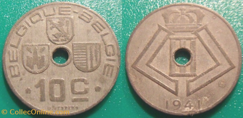 10 Centimes 1941 Belgique-Belgie monnaie monde 10 centimes 1941 belgique belgie