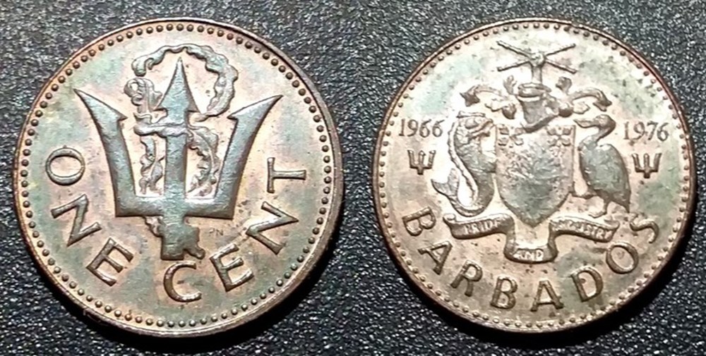 1 Cent 1976 10ème anniversaire de l'Indépendance monnaies monde barbade 1 cent 1976 10eme anniversaire de independance
