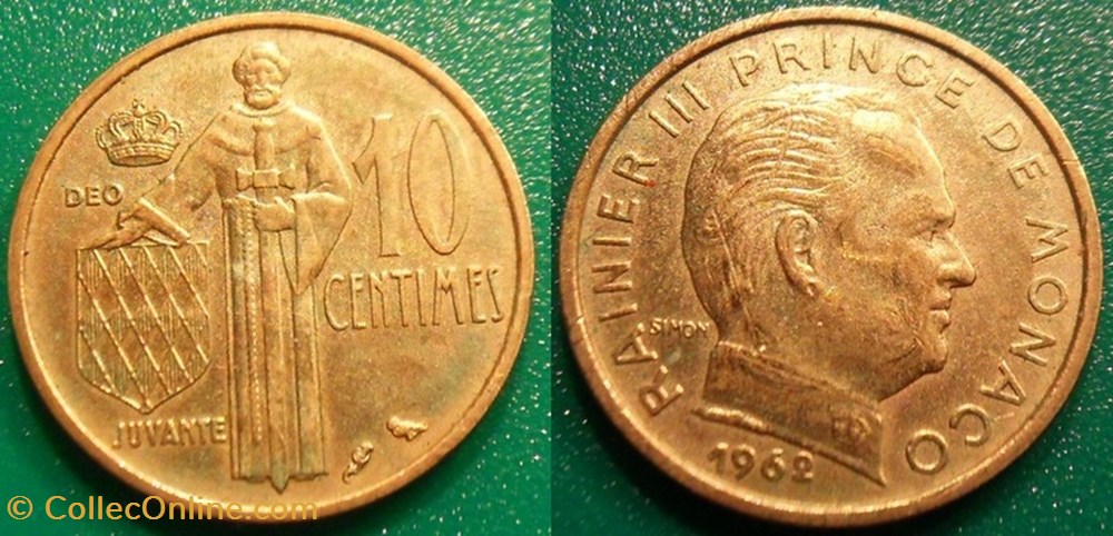 10 Centimes 1962 Rainier III monnaie monde monaco 10 centimes 1962 rainier iii