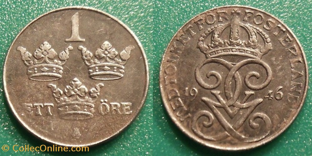 1 Ore 1946 monnaie monde suede 1 ore 1946