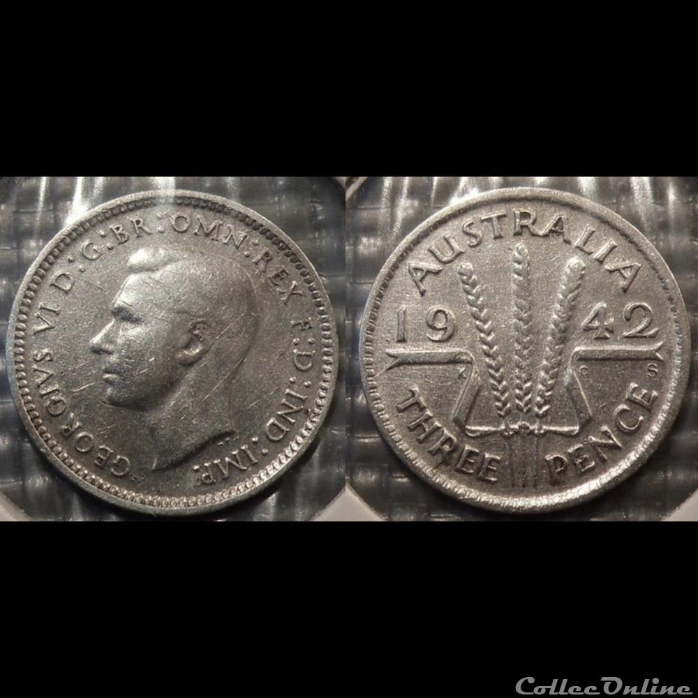 Australie 3 Pence 1942 monnaie france moderne australie 3 pence 1942
