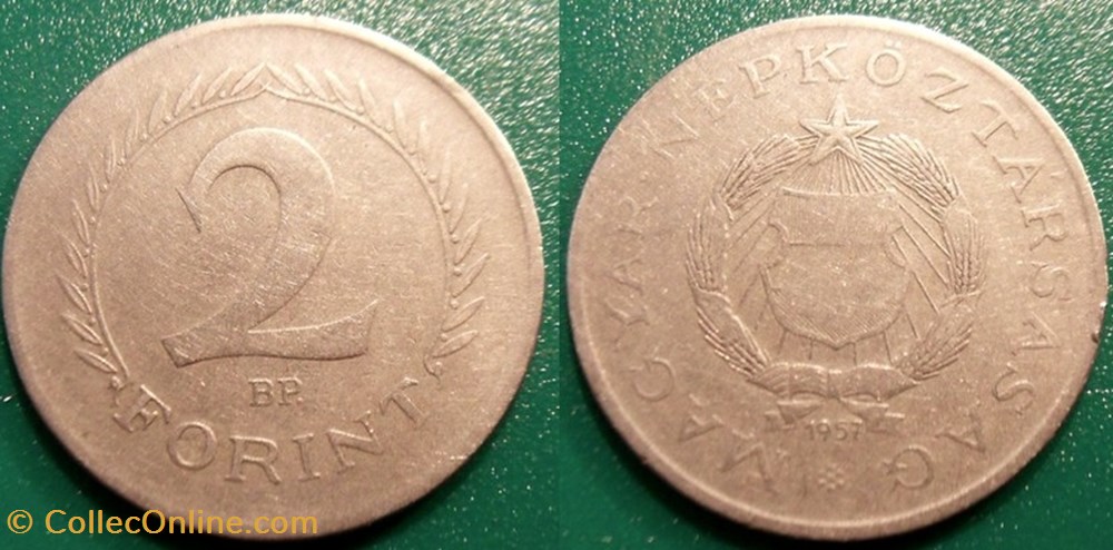 2 Forint 1957 monnaie monde hongrie 2 forint 1957