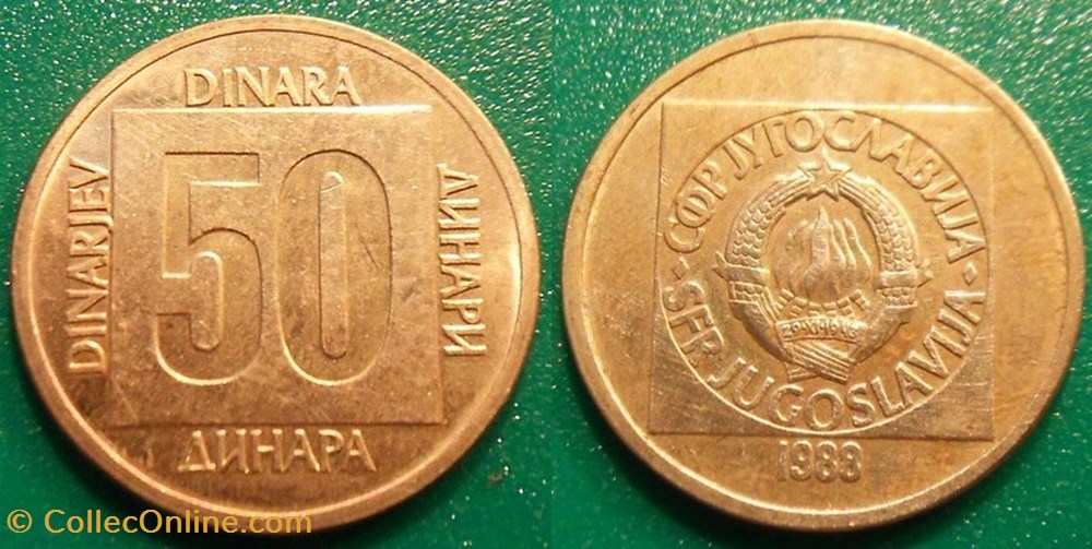 50 Dinars 1988 monnaie monde yougoslavie 50 dinars 1988